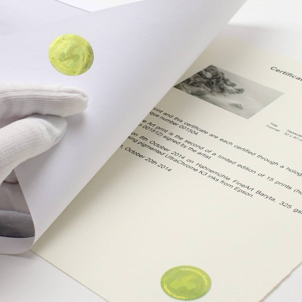 Hahnemuhle Certificate of Authenticity
